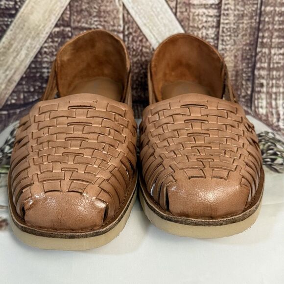Sunsteps Venetian womens Tan Hand Woven Leather Huarache Sandals 8 Brown classic - Picture 12 of 16